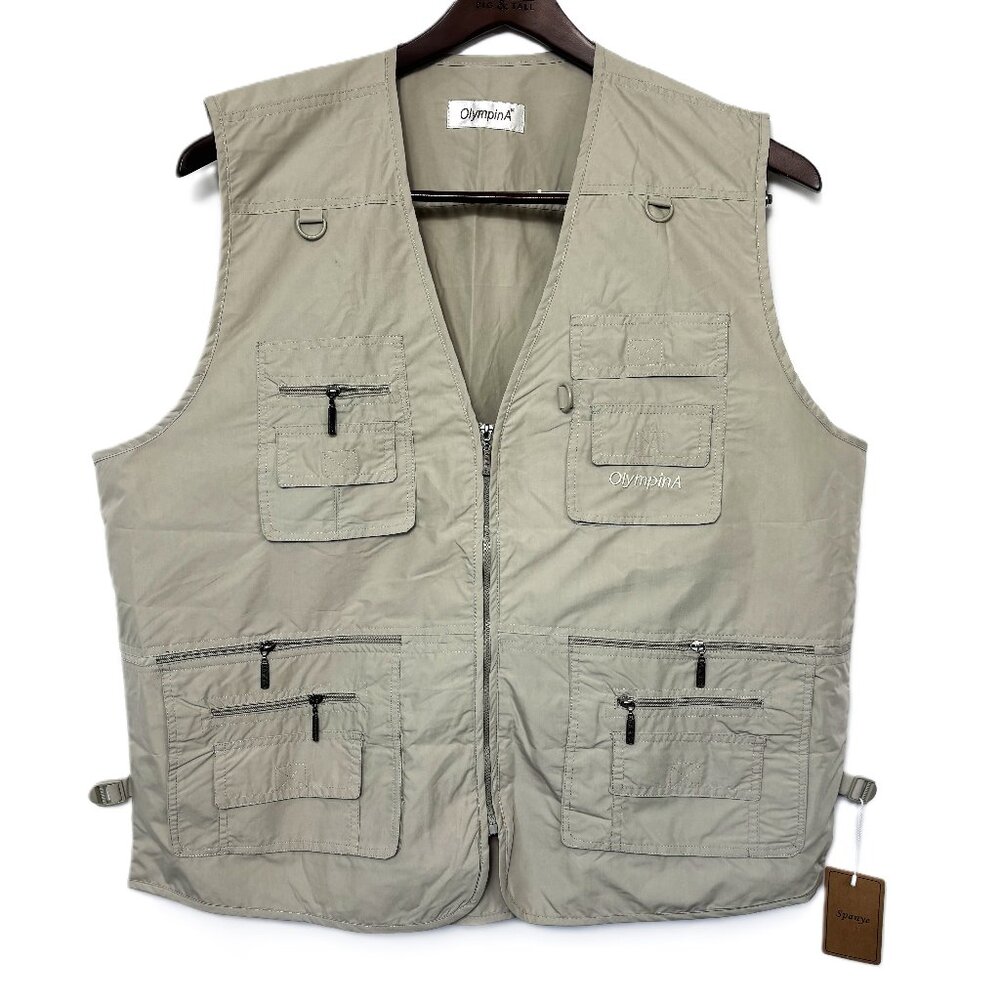 Olympina 12 Pocket Outdoor Fishing Hunting Travel Field Vest Size 3X NWT